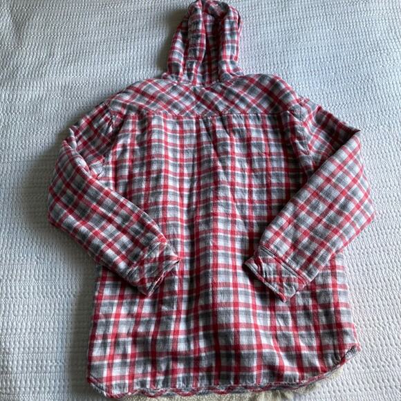 Boston Traders Jacket Hooded Sherpa Lined Pink Plaid Flannel Women's Size XXL - Picture 2 of 9